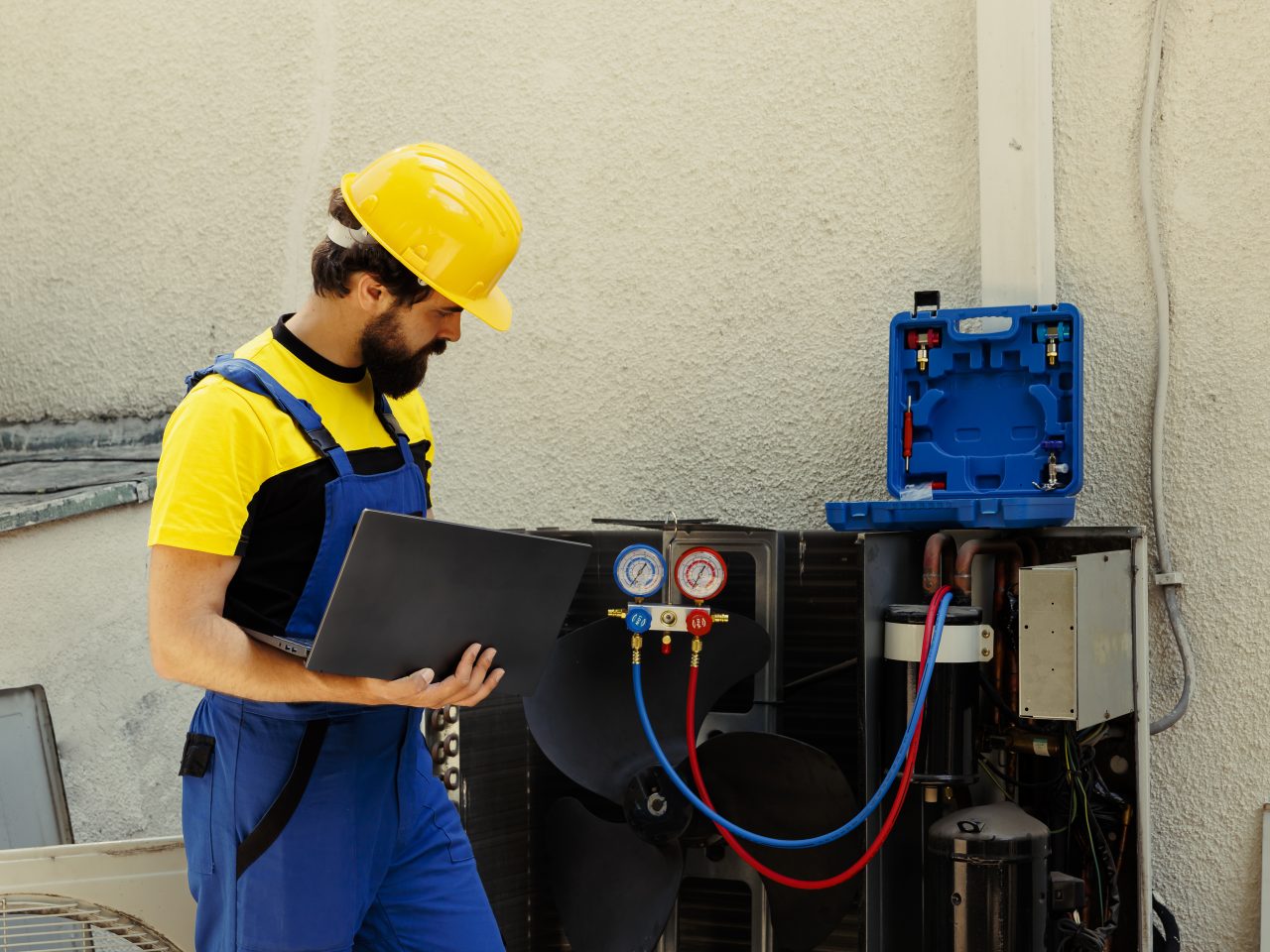 Engineer tasked with servicing condenser